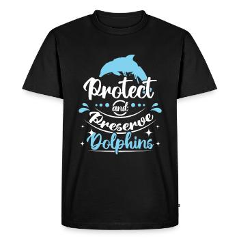 Protect and preserve dolphins - Men's Premium Organic T-Shirt - black - Front - Nico (187cm)