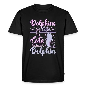Les dauphins sont mignons je suis coupé donc je suis un dauphin - T-shirt Premium bio Homme - noir - Devant - Nico (187cm)
