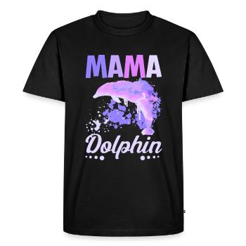 Mom Mother Mama Dolphin - Men's Premium Organic T-Shirt - black - Front - Nico (187cm)