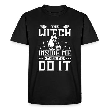La sorcière en moi m’a fait le faire - T-shirt Premium bio Homme - noir - Devant - Nico (187cm)