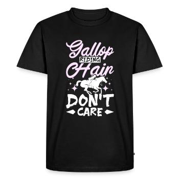 Gallop riding hair don't care - Men's Premium Organic T-Shirt - black - Front - Nico (187cm)
