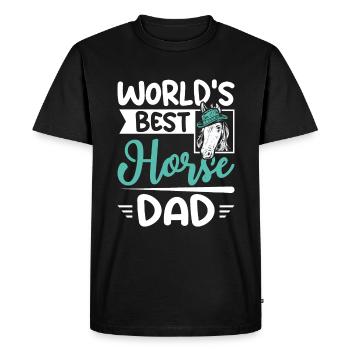 Le meilleur papa cheval du monde - T-shirt Premium bio Homme - noir - Devant - Nico (187cm)