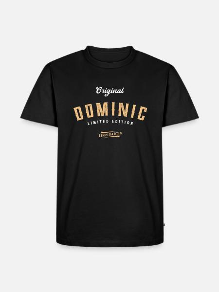 Dominic Limited Edition - Männer Premium Bio T-Shirt - Schwarz