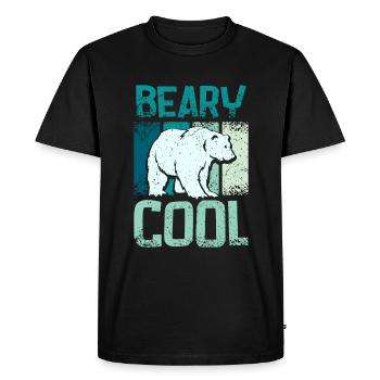 Ours polaires beary cool - T-shirt Premium bio Homme - noir - Devant - Nico (187cm)