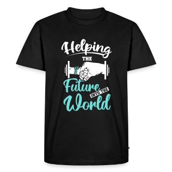 Aider l’avenir dans le monde - T-shirt Premium bio Homme - noir - Devant - Nico (187cm)