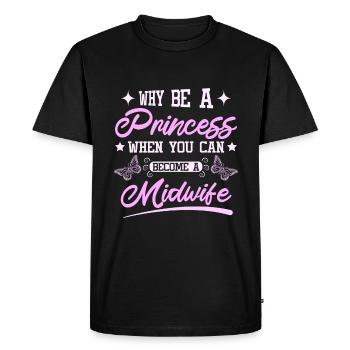 Pourquoi être une princesse quand vous pouvez devenir sage-femme - T-shirt Premium bio Homme - noir - Devant - Nico (187cm)