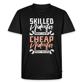 Les sages-femmes qualifiées ne sont pas bon marché - T-shirt Premium bio Homme - noir - Devant - Nico (187cm)