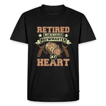 Retraité mais toujours un maître brasseur dans l’âme - T-shirt Premium bio Homme - noir - Devant - Nico (187cm)
