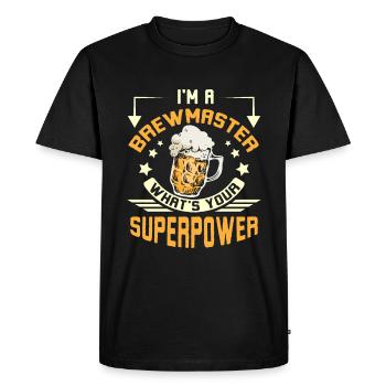 Je suis un maître brasseur quel est votre superpouvoir - T-shirt Premium bio Homme - noir - Devant - Nico (187cm)
