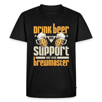 Buvez de la bière et soutenez votre maître brasseur local - T-shirt Premium bio Homme - noir - Devant - Nico (187cm)