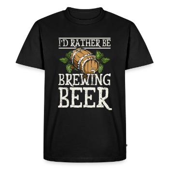Je préfère brasser de la bière - T-shirt Premium bio Homme - noir - Devant - Nico (187cm)