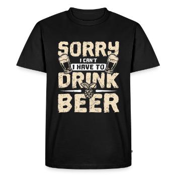 Désolé, je ne peux pas avoir à boire de la bière - T-shirt Premium bio Homme - noir - Devant - Nico (187cm)