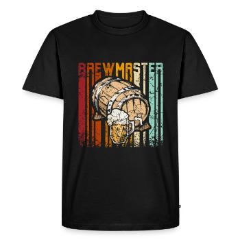 Maître brasseur rétro vintage - T-shirt Premium bio Homme - noir - Devant - Nico (187cm)