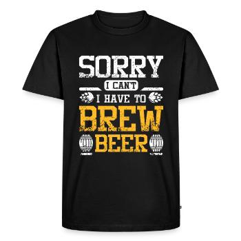 Désolé, je ne peux pas avoir à brasser de la bière - T-shirt Premium bio Homme - noir - Devant - Nico (187cm)