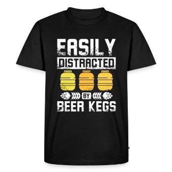Easily distracted by beer kegs - Men's Premium Organic T-Shirt - black - Front - Nico (187cm)