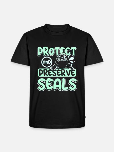 Protéger et préserver les phoques - T-shirt Premium bio Homme - noir