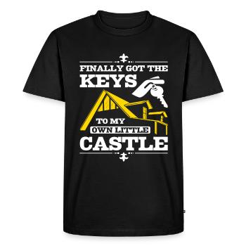 J’ai enfin eu les clés de mon propre petit château - T-shirt Premium bio Homme - noir - Devant - Nico (187cm)