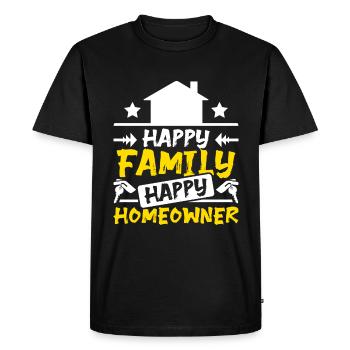 Famille heureuse propriétaire heureuse - T-shirt Premium bio Homme - noir - Devant - Nico (187cm)