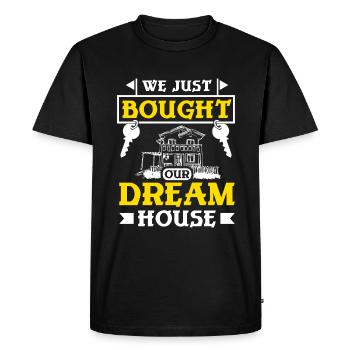 Nous venons d’acheter la maison de nos rêves - T-shirt Premium bio Homme - noir - Devant - Nico (187cm)