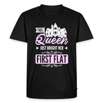 Cette reine vient d’acheter son premier appartement - T-shirt Premium bio Homme - noir - Devant - Nico (187cm)