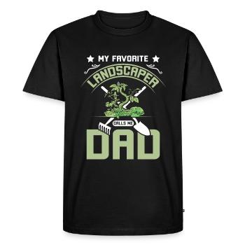 Mon paysagiste préféré m’appelle papa - T-shirt Premium bio Homme - noir - Devant - Nico (187cm)