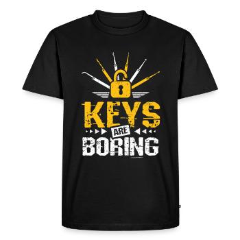 Keys are boring locksmith - Men's Premium Organic T-Shirt - black - Front - Nico (187cm)
