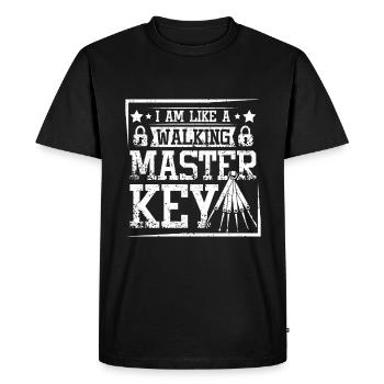 Je suis comme un maître serrurier à clé ambulant - T-shirt Premium bio Homme - noir - Devant - Nico (187cm)