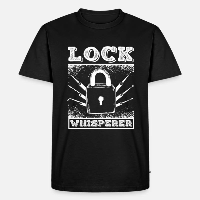 Lock whisperer locksmith - Männer Premium Bio T-Shirt - Schwarz