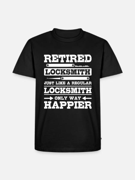 Happy retired locksmith - Men's Premium Organic T-Shirt - black