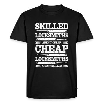 Les serruriers qualifiés ne sont pas bon marché - T-shirt Premium bio Homme - noir - Devant - Nico (187cm)