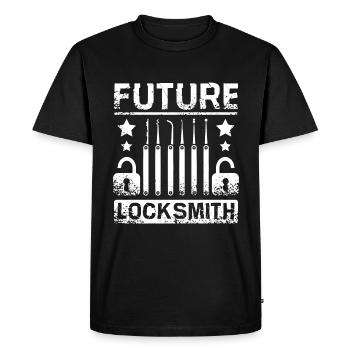 Future Locksmith - Men's Premium Organic T-Shirt - black - Front - Nico (187cm)