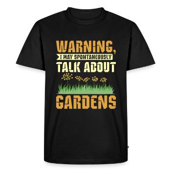 Je peux parler spontanément de jardins - T-shirt Premium bio Homme - noir - Devant - Nico (187cm)