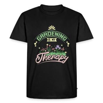 Le jardinage est ma thérapie - T-shirt Premium bio Homme - noir - Devant - Nico (187cm)