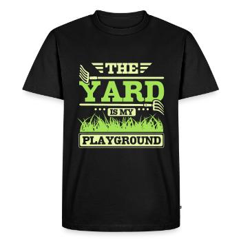 La cour est mon terrain de jeu - T-shirt Premium bio Homme - noir - Devant - Nico (187cm)