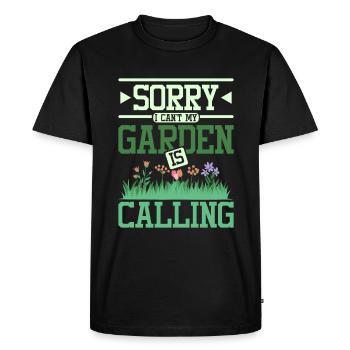 Désolé, je ne peux pas mon jardin appelle - T-shirt Premium bio Homme - noir - Devant - Nico (187cm)