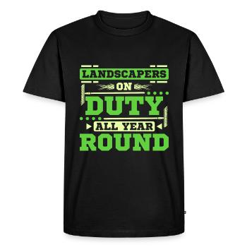 Paysagiste en service toute l’année - T-shirt Premium bio Homme - noir - Devant - Nico (187cm)