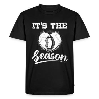 C’est la saison du football américain - T-shirt Premium bio Homme - noir - Devant - Nico (187cm)