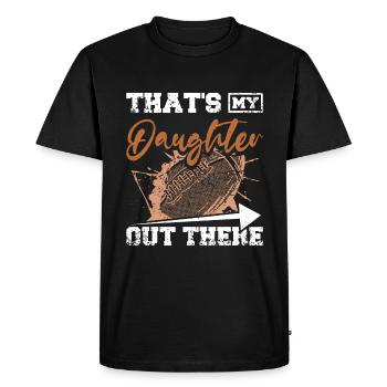 C’est ma fille là-bas football - T-shirt Premium bio Homme - noir - Devant - Nico (187cm)