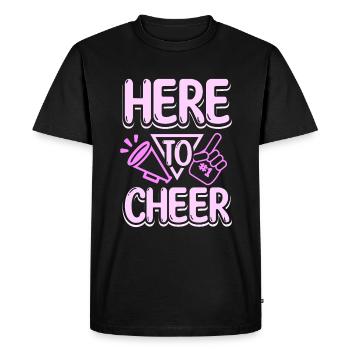 Here to cheer - Men's Premium Organic T-Shirt - black - Front - Nico (187cm)
