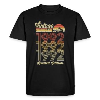 30ème anniversaire 1992 millésime 30 ans millésime - T-shirt Premium bio Homme - noir - Devant - Nico (187cm)