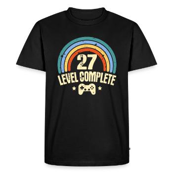 27ème Anniversaire Niveau 27 Complet 27 Ans Joueur - T-shirt Premium bio Homme - noir - Devant - Nico (187cm)