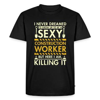 Travailleur de constucion sexy - T-shirt Premium bio Homme - noir - Devant - Nico (187cm)