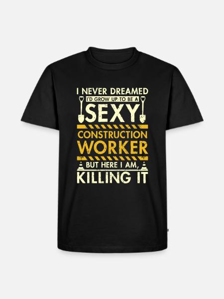 Sexy constucion worker - Männer Premium Bio T-Shirt - Schwarz