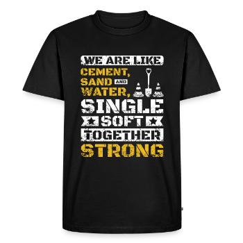 Nous sommes comme du sable de ciment et de l’eau - T-shirt Premium bio Homme - noir - Devant - Nico (187cm)