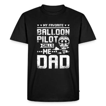 Mon pilote de ballon préféré m’appelle papa - T-shirt Premium bio Homme - noir - Devant - Nico (187cm)
