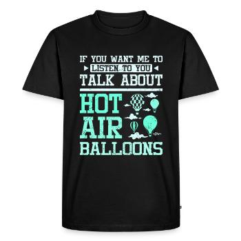 Parlez des montgolfières - T-shirt Premium bio Homme - noir - Devant - Nico (187cm)