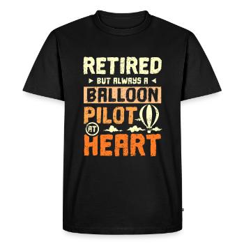 Retraité mais toujours pilote de ballon dans l’âme - T-shirt Premium bio Homme - noir - Devant - Nico (187cm)
