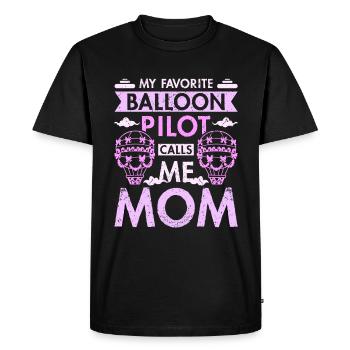 Mon pilote de ballon préféré m’appelle maman - T-shirt Premium bio Homme - noir - Devant - Nico (187cm)
