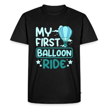 Enfants mon premier tour en montgolfière - T-shirt Premium bio Homme - noir - Devant - Nico (187cm)