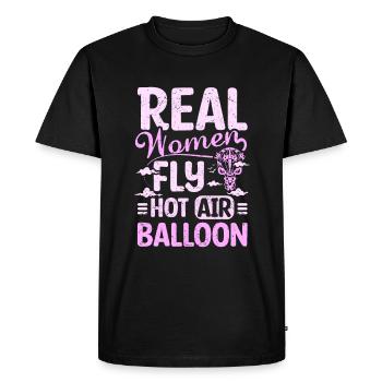 Les femmes pilotent une montgolfière - T-shirt Premium bio Homme - noir - Devant - Nico (187cm)